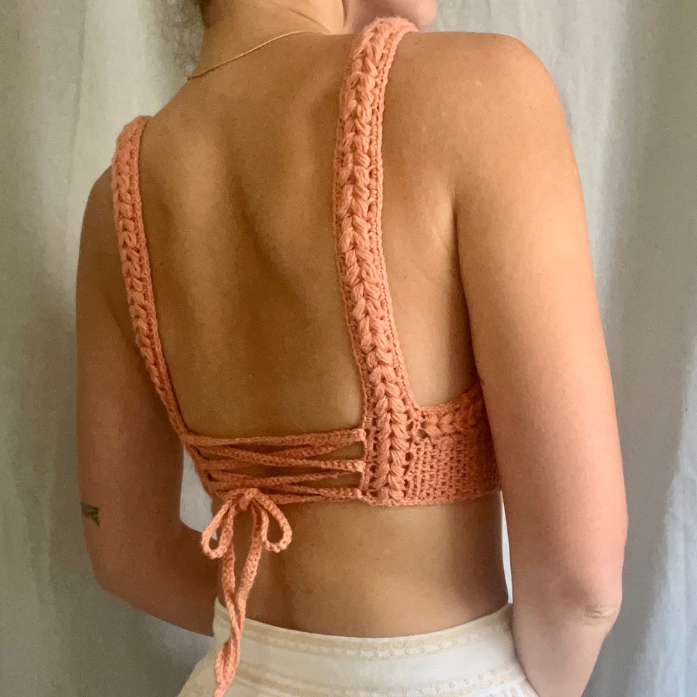 Handmade cotton crochet top - Picture 3 of 4